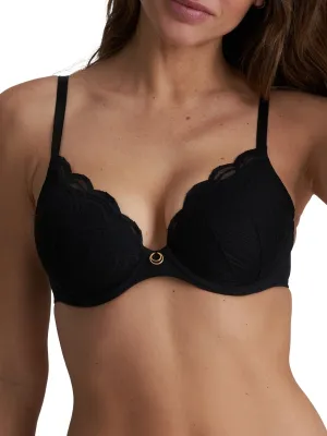 Cathia Padded Heartshape Bra - Black