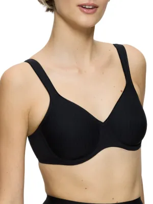 Modern Soft Cotton Moulded Bra - Black