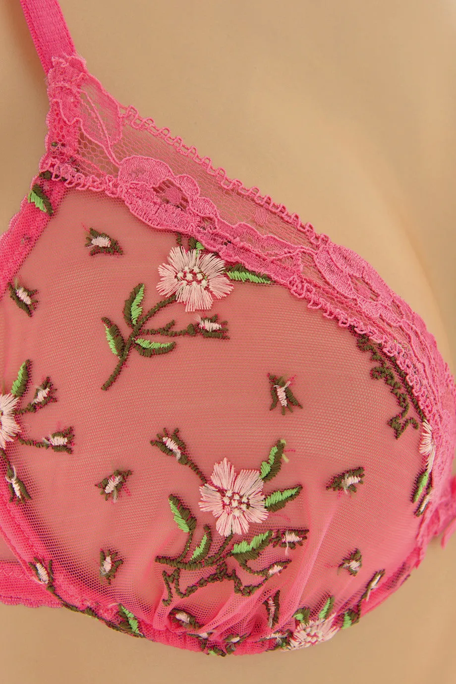 PINK Floral Bra