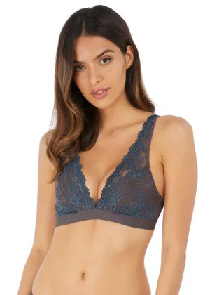 Wacoal Embrace Lace Soft Cup Bra, Nine Iron / Ensign Blue